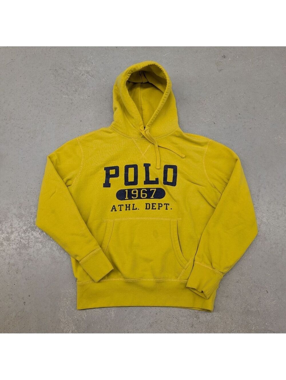 Polo Ralph Lauren Athletic Yellow and Blue Felt Hoodie